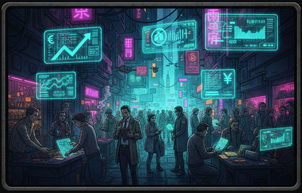 Neonmarkt mit In-Game-Währungschips